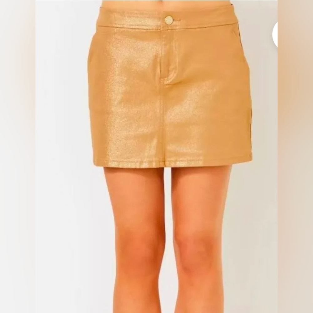 Lilly Pulitzer Gold Metallic Mini Skirt